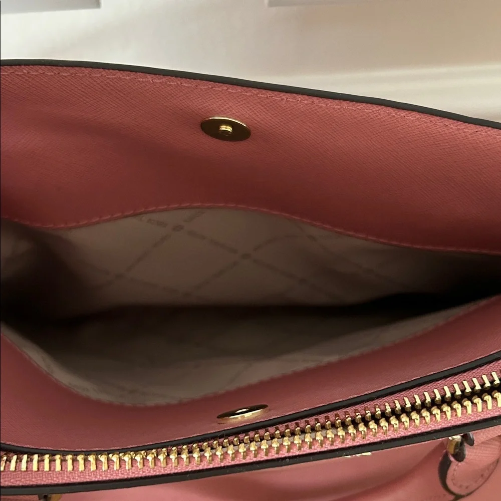 Michael Kors Rose Pink Dome Satchel with Gold Hardware